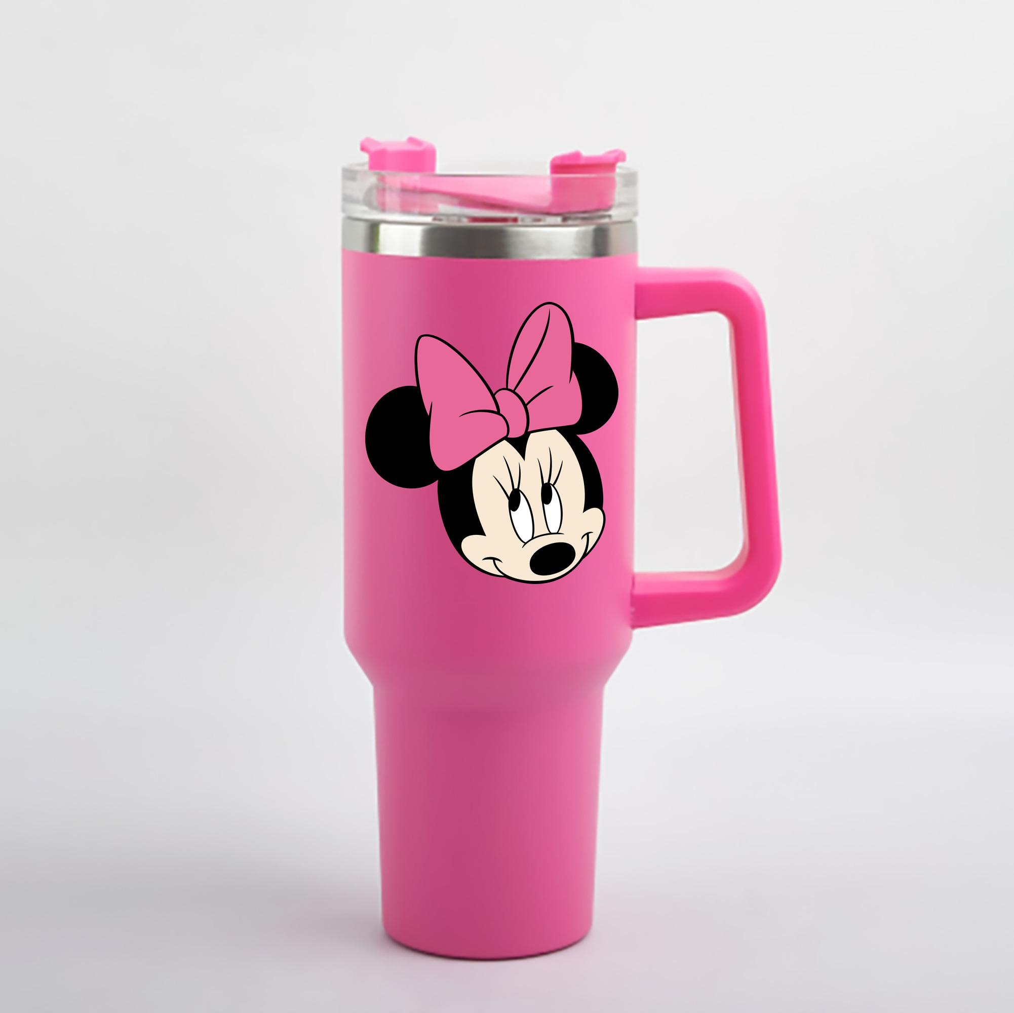 （画像用） ミッキーマウス Mickey Mouse 1200mL車用タンブラー - クリスタルステッカー（プラスチックストロー付き）